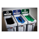 Slim Jim Recycling Station Kit, 3-stream Landfill/mixed Recycling, 69 Gal, Plastic, Blue/gray/green