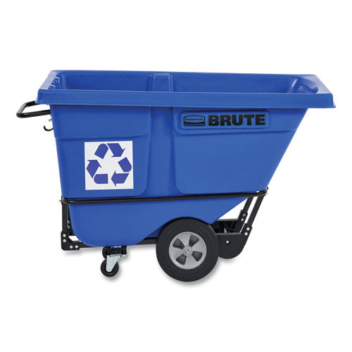 Brute Rotomolded Recycling Tilt Truck, 1 Cu Yd, 1,250 Lb Capacity, Plastic/steel Frame, Blue