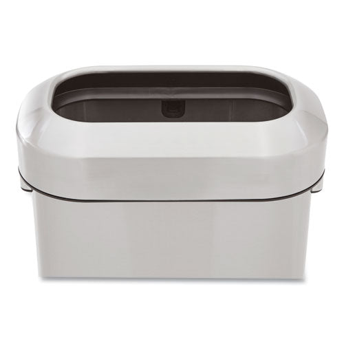 Refine Series Waste Receptacle, 15 Gal, Plastic/stainless Steel