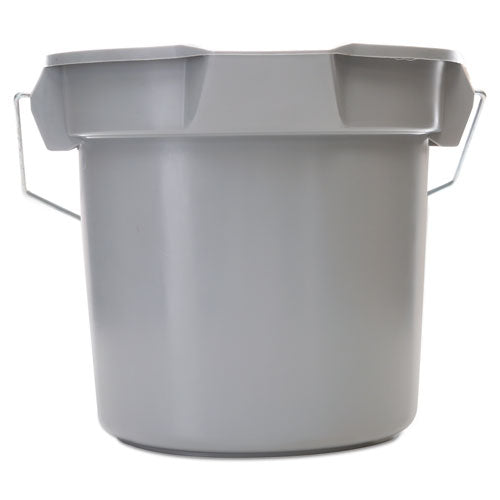 14 Quart Round Utility Bucket, Plastic, Gray, 12" Dia