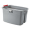 Double Utility Pail, 17 Qt, Plastic, Gray