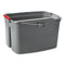 Double Utility Pail, 17 Qt, Plastic, Gray