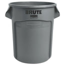 Vented Round Brute Container, 20 Gal, Plastic, Gray