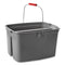 19 Quart Double Utility Pail, Plastic, Gray, 18 X 14.5 X 10