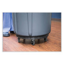 Brute Round Twist On/off Dolly, 250 Lb Capacity, 18" Dia X 6.63"h, Fits 20 To 55 Gallon Brute Containers, Black