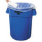 Vented Round Brute Container, 44 Gal, Plastic, Blue