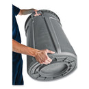 Vented Round Brute Container, 44 Gal, Plastic, Gray