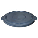 Vented Round Brute Lid, 24.5" Diameter X 1.5h, Gray