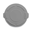 Round Flat Top Lid, For 55 Gal Round Brute Containers, 26.75" Diameter, Gray