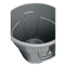 Vented Round Brute Container, 55 Gal, Plastic, Gray