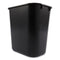 Deskside Plastic Wastebasket, 3.5 Gal, Plastic, Black