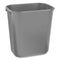 Deskside Plastic Wastebasket, 3.5 Gal, Plastic, Black