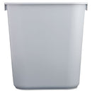 Deskside Plastic Wastebasket, 3.5 Gal, Plastic, Gray