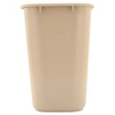 Deskside Plastic Wastebasket, 7 Gal, Plastic, Beige