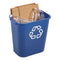 Deskside Recycling Container, Medium, 28.13 Qt, Plastic, Blue