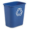 Deskside Recycling Container, Medium, 28.13 Qt, Plastic, Blue