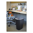 Deskside Plastic Wastebasket, 10.25 Gal, Plastic, Black