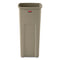 Untouchable Square Waste Receptacle, 23 Gal, Plastic, Beige