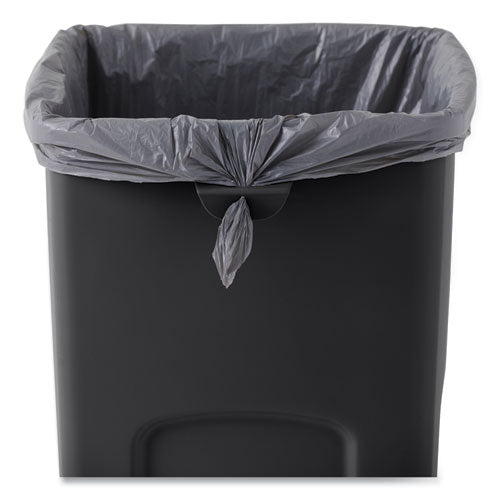 Untouchable Square Waste Receptacle, 23 Gal, Plastic, Black