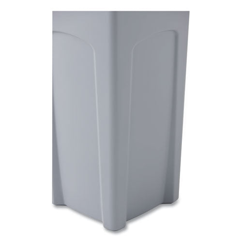 Untouchable Square Waste Receptacle, 23 Gal, Plastic, Gray