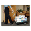 Triple Trolley Platform Truck With Angled-loop Handle, 500 Lb Capacity, 20.5 X 32.5 X 35, Black