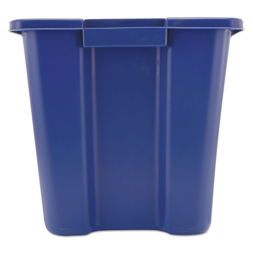 Stacking Recycle Bin, 14 Gal, Polyethylene, Blue