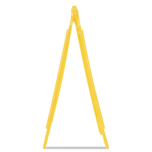 Multilingual "caution" Floor Sign,  11 X 12 X 25, Bright Yellow