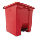 Indoor Utility Step-on Waste Container, 8 Gal, Plastic, Red