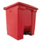 Indoor Utility Step-on Waste Container, 8 Gal, Plastic, Red