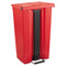 Indoor Utility Step-on Waste Container, 23 Gal, Plastic, Red