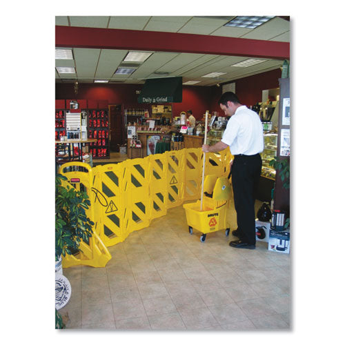 Portable Mobile Safety Barrier, Plastic, 13 Ft X 40", Yellow