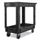 Service/utility Carts, Plastic, 2 Shelves, 500 Lb Capacity, 34.13" X 17.38" X 32.38", Black