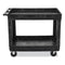 Service/utility Carts, Plastic, 2 Shelves, 500 Lb Capacity, 24" X 40" X 31.25", Black