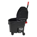 Wavebrake 2.0 Bucket/wringer Combos, Down-press, 35 Qt, Plastic, Black