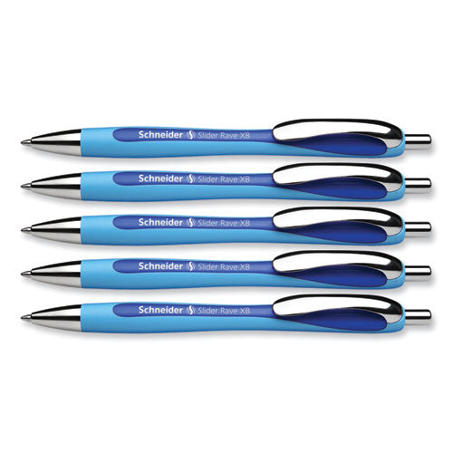 Slider Rave Xb Ballpoint Pen, Retractable, Extra-bold 1.4 Mm, Blue Ink, Blue/light Blue Barrel