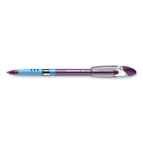 Slider Basic Ballpoint Pen, Stick, Extra-bold 1.4 Mm, Violet Ink, Violet Barrel, 10/box