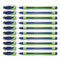 Xpress Fineliner Porous Point Pen, Stick, Medium 0.8 Mm, Blue Ink, Blue/green Barrel, 10/box