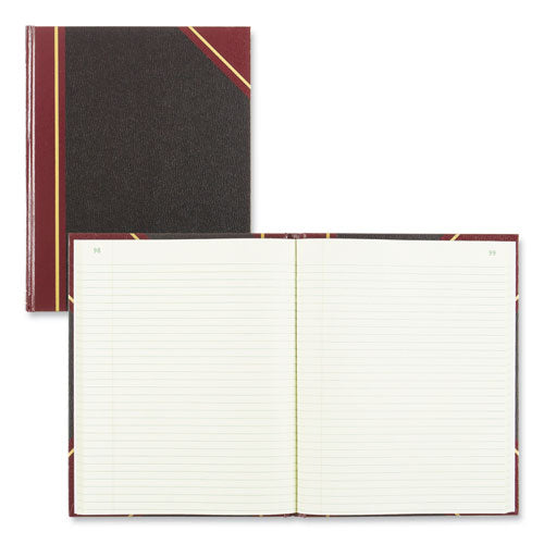 Texthide Eye-ease Record Book, Black/burgundy/gold Cover, 10.38 X 8.38 Sheets, 300 Sheets/book