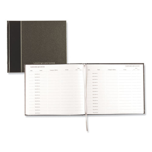 Hardcover Visitor Register Book, Black Cover, 9.78 X 8.5 Sheets, 128 Sheets/book