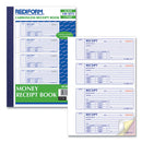 Money Receipt Book, Softcover, Three-part Carbonless, 7 X 2.75, 4 Forms/sheet, 100 Forms Total