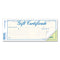 Gift Certificates With Envelopes, 8.5 X 3.67, Blue/gold With Blue Border, 25/pack