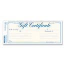 Gift Certificates With Envelopes, 8.5 X 3.67, Blue/gold With Blue Border, 25/pack