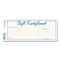 Gift Certificates With Envelopes, 8.5 X 3.67, Blue/gold With Blue Border, 25/pack