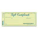 Gift Certificates With Envelopes, 8.5 X 3.67, Blue/gold With Blue Border, 25/pack