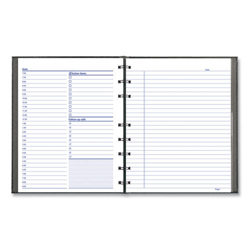 Notepro Undated Daily Planner, 9.25 X 7.25, Black Cover, Undated
