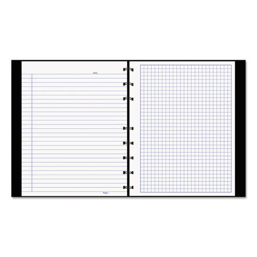 Notepro Quad Notebook, Data/lab-record Format With Narrow And Quadrille Rule Sections, Black Cover, (96) 9.25 X 7.25 Sheets