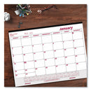 Monthly Desk Pad Calendar, 22 X 17, White/burgundy Sheets, Black Binding, Clear Corners, 12-month (jan To Dec): 2024