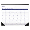 Duraglobe Monthly Desk Pad Calendar, 22 X 17, White/blue/gray Sheets, Black Binding/corners, 12-month (jan To Dec): 2024