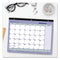 Monthly Desk Pad Calendar, 11 X 8.5, White/blue/green Sheets, Black Binding, 12-month (jan To Dec): 2024