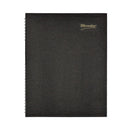 Coilpro Weekly Appointment Book In Columnar Format, 11 X 8.5, Black Lizard-look Cover, 12-month (jan To Dec): 2024